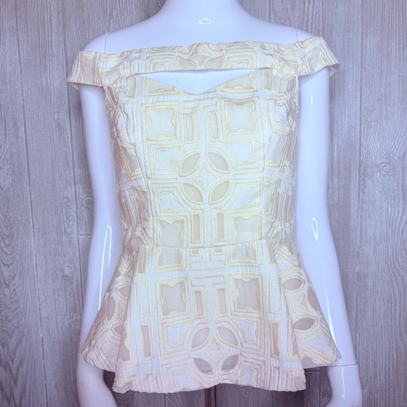 Vintage Nicole miller artelier sleeveless shirt top flair ivoryshirt small